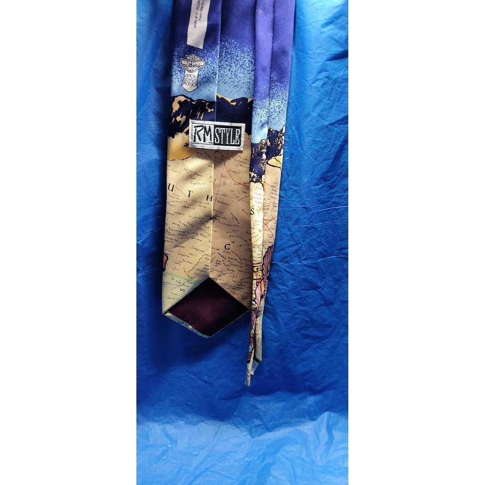 Harley-Davidson Road to Sturgis RM Style Ralph Marlin 100% Silk Tie 1993 Vintage - Picture 4 of 7